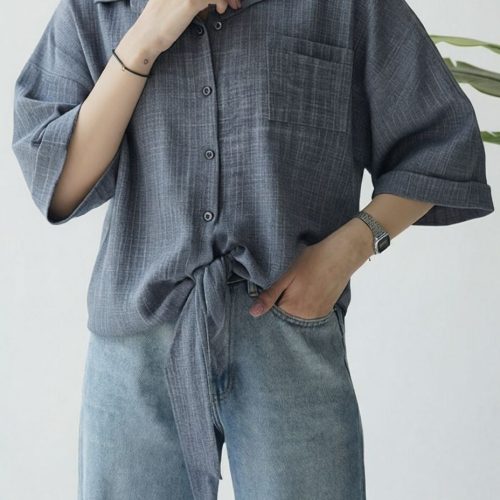 شومیز لینن گره ای